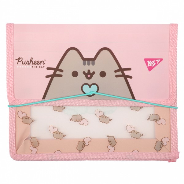 227891 Папка для зошитів YES пласт. на резинці В5 "Pusheen"