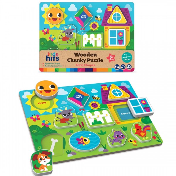 248371 Іграшка дерев'яна KidsHits арт. KH20/075 вкладиші ферма 30*22*1 см