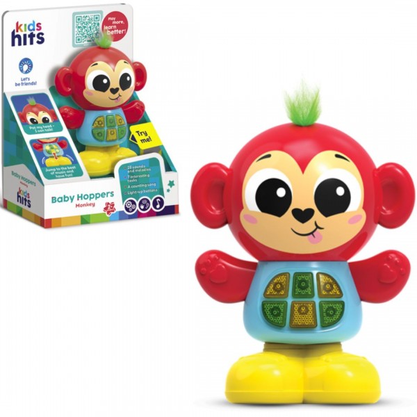 248373 Іграшка муз розв. чарівні звірята Kids Hits арт. KH11/003, "Мавпочка", батар, вогники, вірші, мелодії, фрази, пісня, р-р іграшки - 9.7*14.9*5.9 см., у