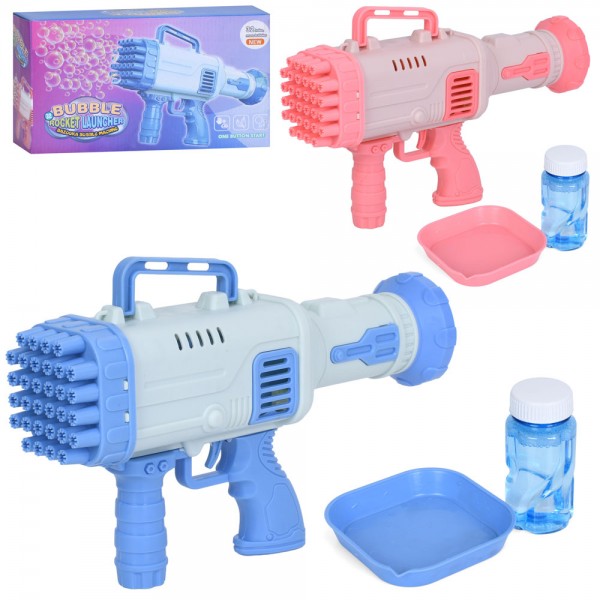 249042 Мильні бульбашки 168B автомат27,5см,запаска 8-3,5см, 2 кольори, на бат-ці, кор,28-16-8см