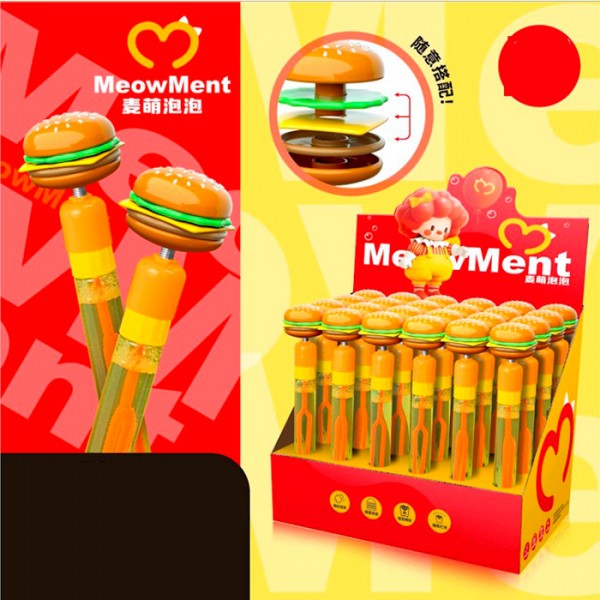 249044 Мильні бульбашки 2833 меч, 26см, ручка-бургер на пружині, в диспл, 32-27,5-21см