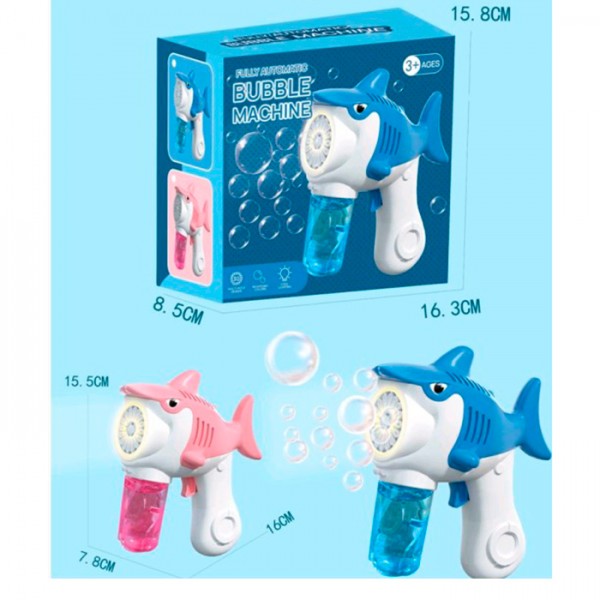 249107 Мильні бульбашки SR8701 пістолет-акула,світ,запаска,2 кольори,кор.16,5-16-8,5см