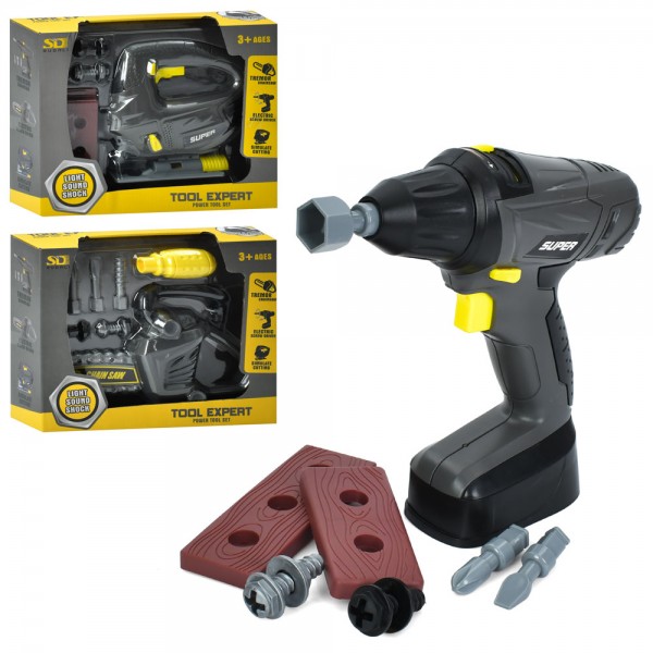 241572 Набір інструментів 6816-17-18-1 рухлива деталь,3 види(шуруповерт,пила,електролобзик),бат.,кор.,27-22