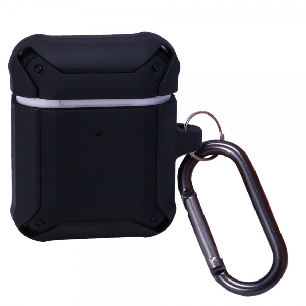 103599 Чехол для наушников Eggshell Ейрподс Case — Armored TPU with carbine, Black