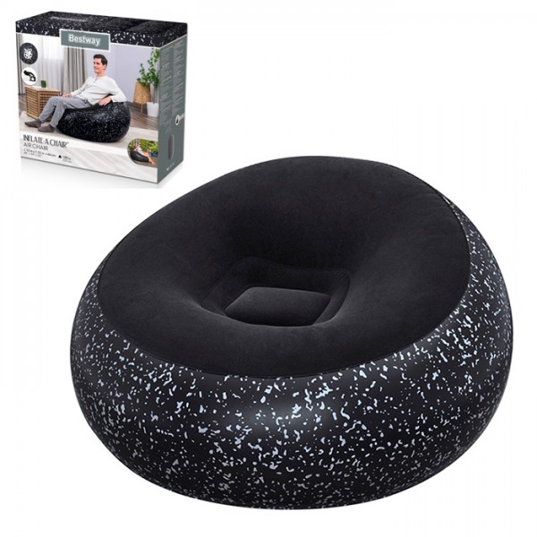 249351 BW Крiсло 75153  надувне, навантаження до 100кг, чорний колір, кор.,112х112х66см
