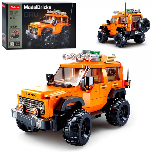 145937 Конструктор SLUBAN M38-B1013 "Model Bricks": Танк SUV померанч, 302 дет.