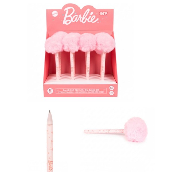 260913 Ручка кулькова Yes "Barbie Shiny" 0,7 мм синя