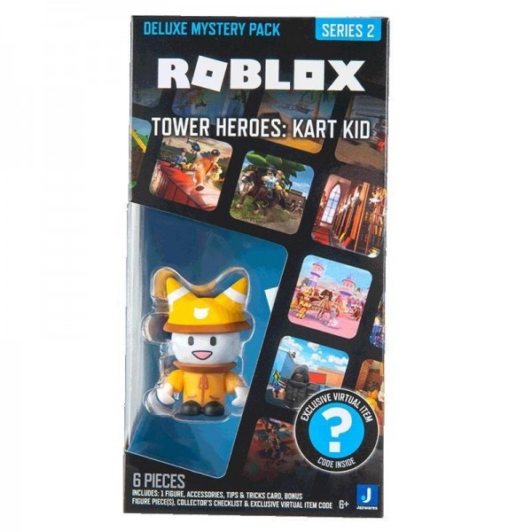 175710 Ігрова колекційна фігурка Roblox Deluxe Mystery Pack Tower Heroes: Kart Kid S2