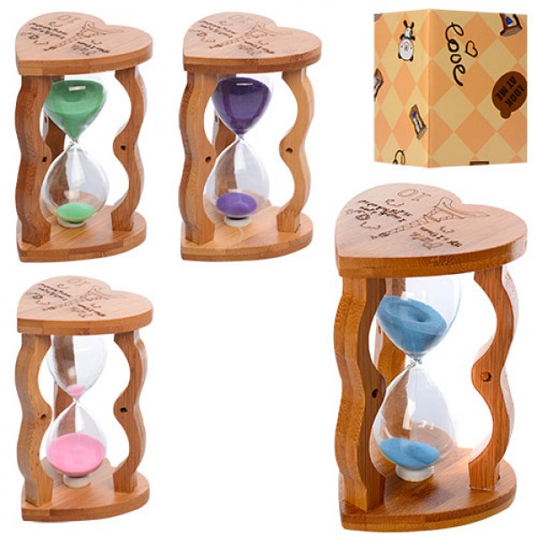 41427 Дерев'яна іграшка Пісочний годинник MD 1115 10 хв., мікс кольорів, кор., 11,5-10,5-14,5 см.
