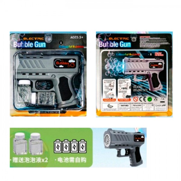 248982 Мильні бульбашки 818 пістолет,світ,запаска2шт,бат,бліст,18,5-20-5см