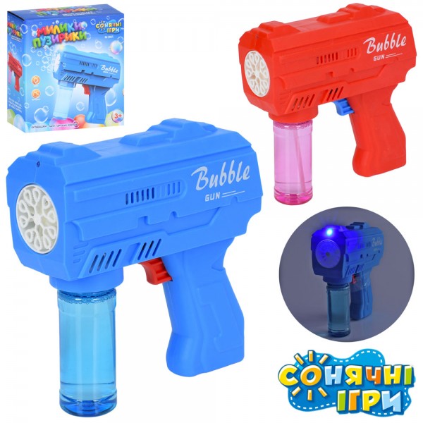 249071 Мильні бульбашки M 001 пістолет,світ,запаска.бат. кор,15,5-16-6см