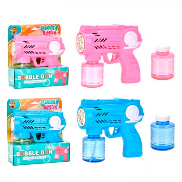 249076 Мильні бульбашки MY281-1Z пістолет,світло, запаска,2 кольори,бат.кор.17-18-6см