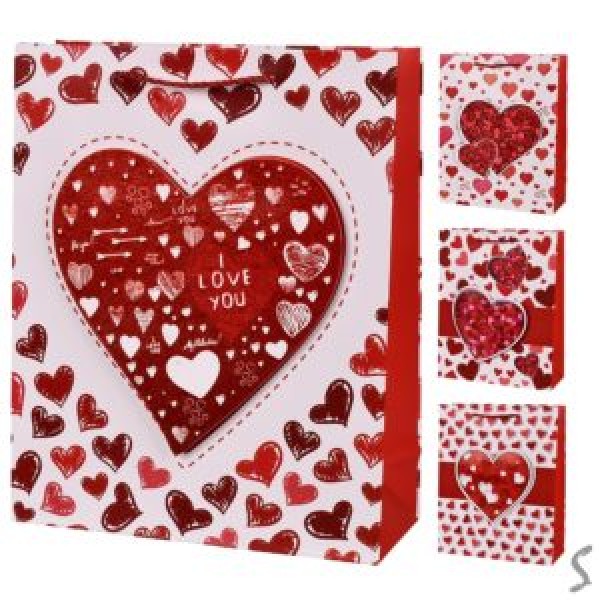 257474 Пакет подарунковий паперовий S "Love You 3D" 18*23*10см R98493-S