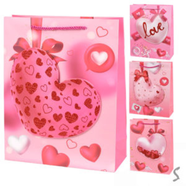 253475 Пакет подарунковий паперовий S "Love You 3D" 18*23*10см R99697-S