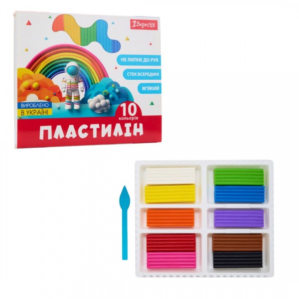 227909 Пластилін 1Вересня, 10 кол., 200г "Classic"
