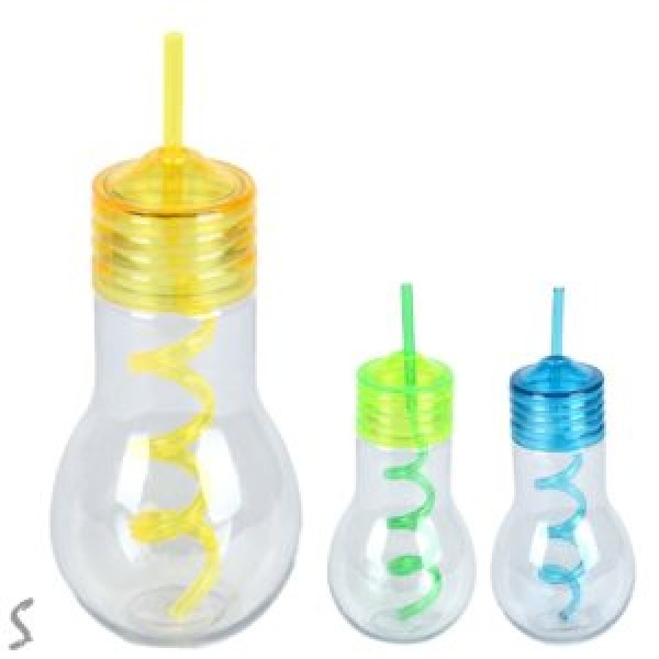 222333 Склянка з кришкою та трубочкою "Bulb" 600мл., R101014