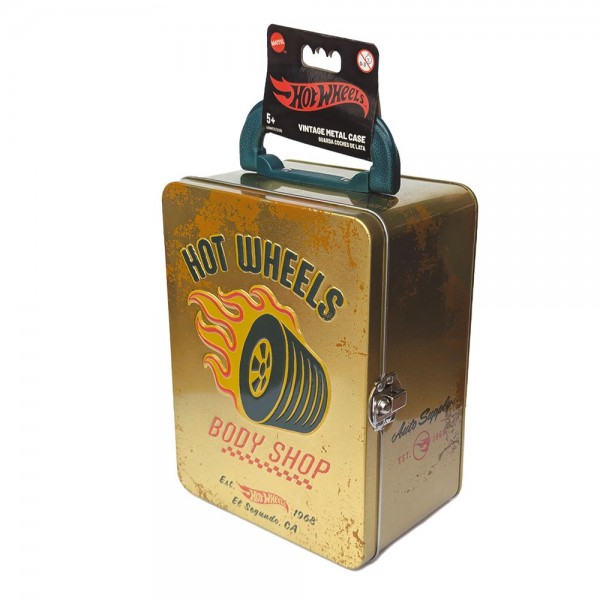 228308 Вінтажний золотистий контейнер для 18 машинок Hot Wheels