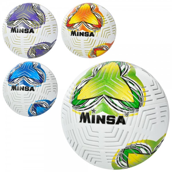 150260 М'яч футбольний MS 3566 розмiр 5, TPE, 400-420 г., ламiнов, 4 кольори, кул.