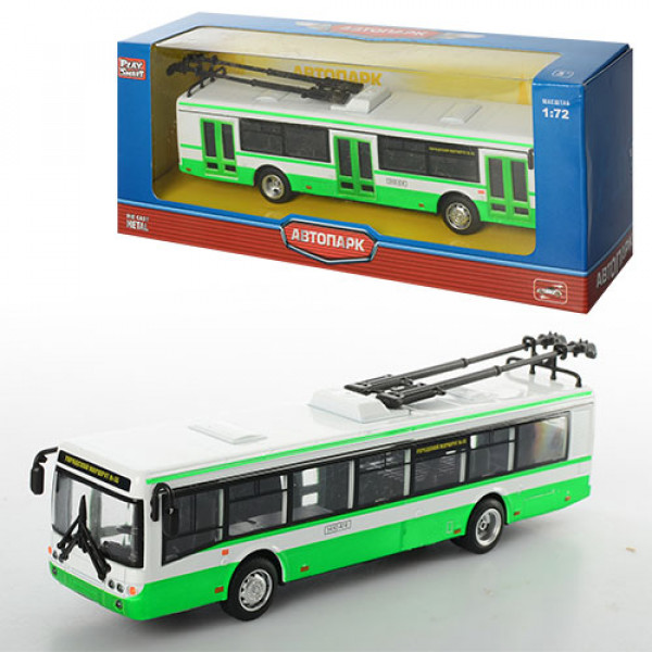 30092 Тролейбус 6407A мет., інерц., гумові колеса, кор., 20-8-6 см.