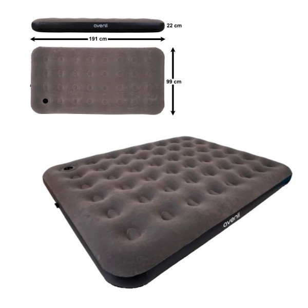 249372 Велюр матрац 24671 надувний,,вбуд.нож.насос,флок., покриття,,203х152х22см,до 300кг