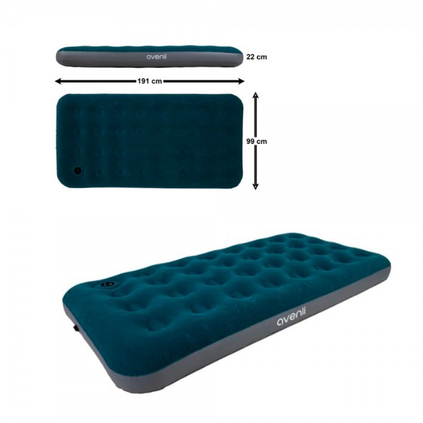 249373 Велюр матрац 24679 надувний, вбуд. нож. насос, флок. покриття, 191х99х22см, до 300кг