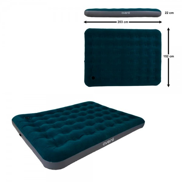 249374 Велюр матрац 24680 надувний, , вбуд. нож. насос, флок., покриття,203х152х22см, до 300кг