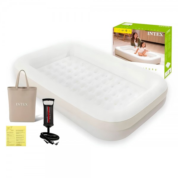 249378 Велюр матрац 66811 дитяче надувне ліжко., бежевий колір, ручний насос., 107х168х25см,3-6 років