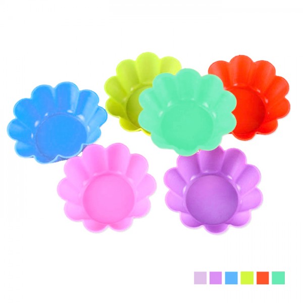 20779 Форми силікон для кексів "Хвиля" 6шт/уп 7.5*4.5*2.7 см MH-3333 (160наб)