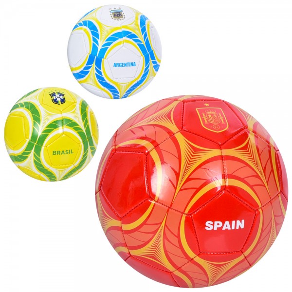 157877 М'яч футбольний EN 3335 розмір 5, ПВХ, 1,8мм, 340-360г, 3 види (країни), кул.