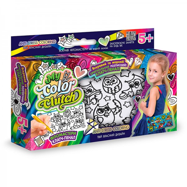 72573 Набір креативної творчості "My Color Clutch" Клатч- пенал-розмальовка" №2 СОВИ (парасолька)