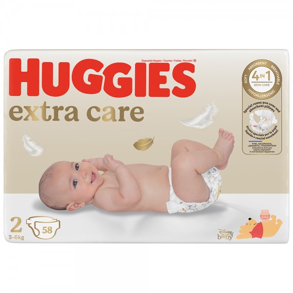 172596 Huggies Extra Care 2 (3-6 kg) 58x2