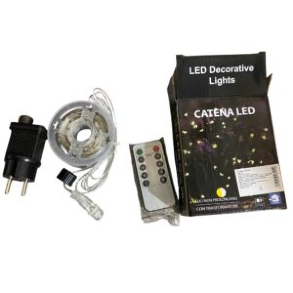 261292 Гірлянда світлодіодна жовта "Роса" белый дріт на пульті 30м 300LED