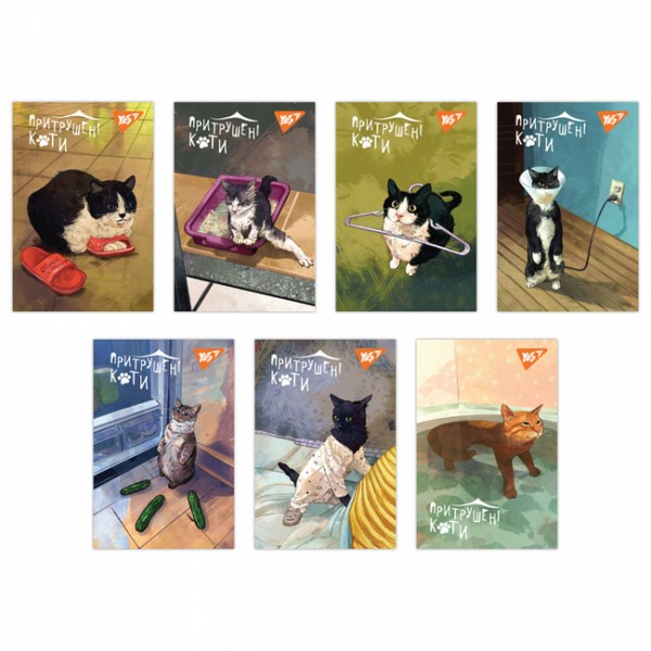 227998 Блокнот YES А7/48 кл клей Таємне життя котів