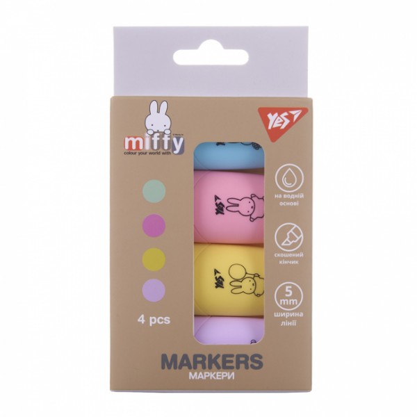 228070 Маркер текстовий Yes "Miffy" в наборі, 4 шт.