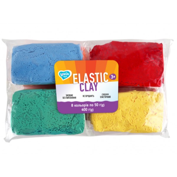 166201 Elastic Clay 8 colors ТМ Lovin Набір для ліплення з повітряним пластиліном