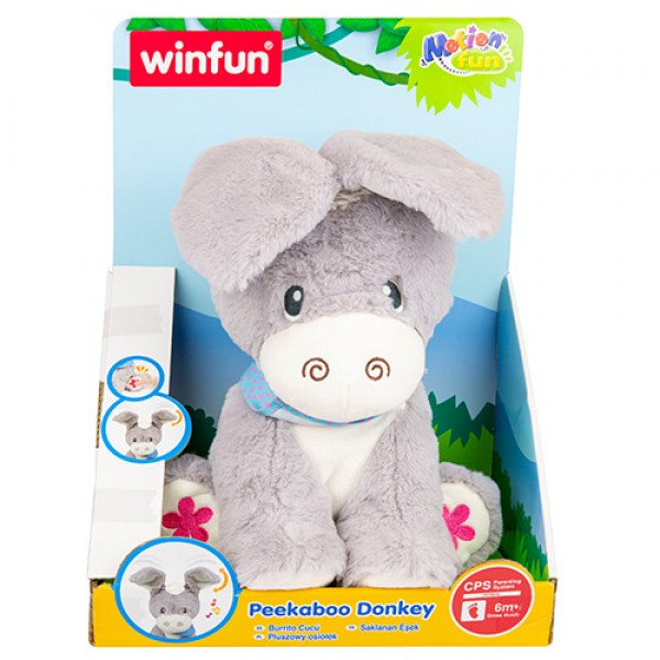 171431 М'яка іграшка 1002-NL WinFun  віслюк, рухомі вуха, муз., бат., кор.