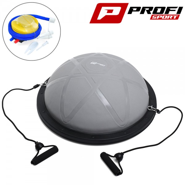 245236 Спортивний інвентар MS 2609-12 баланс.платформа,босу,діам.60см,еспандер(ручки EVA),насос,сірий,в кор