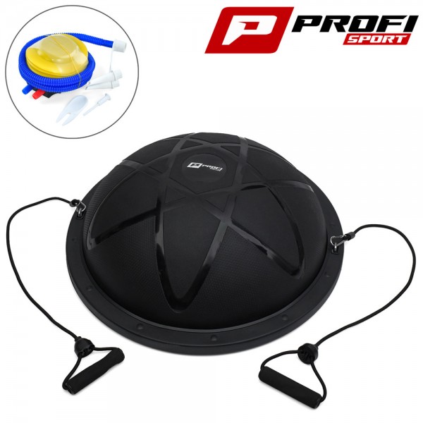 245237 Спортивный инвентарь MS 2609-5 балансир.платфор,босу, диам.60см,эспандер,насос,черный