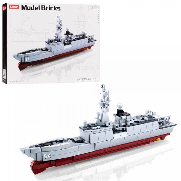 84731 Конструктор SLUBAN M38-B0702 "Model Bricks": Військовий корабель, 1:450, 459 дет.
