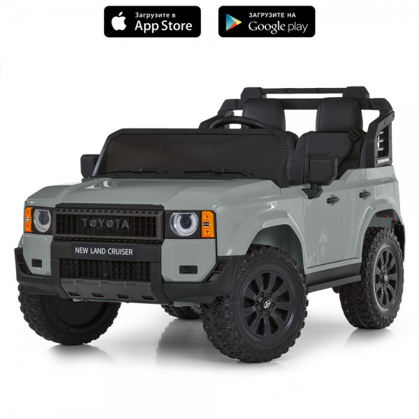 243572 Джип M 6280EBLR-11 2,4G радіок., 1*12V10AH, 2*45W, MP3, USB, TF, BT, EVA, шкіра, муз., світло, сірий