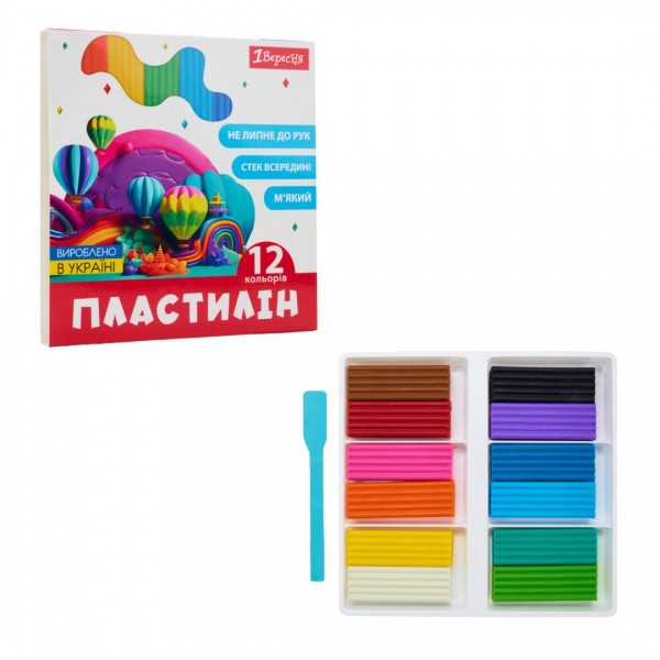 227910 Пластилін 1Вересня, 12 кол., 240г "Classic"