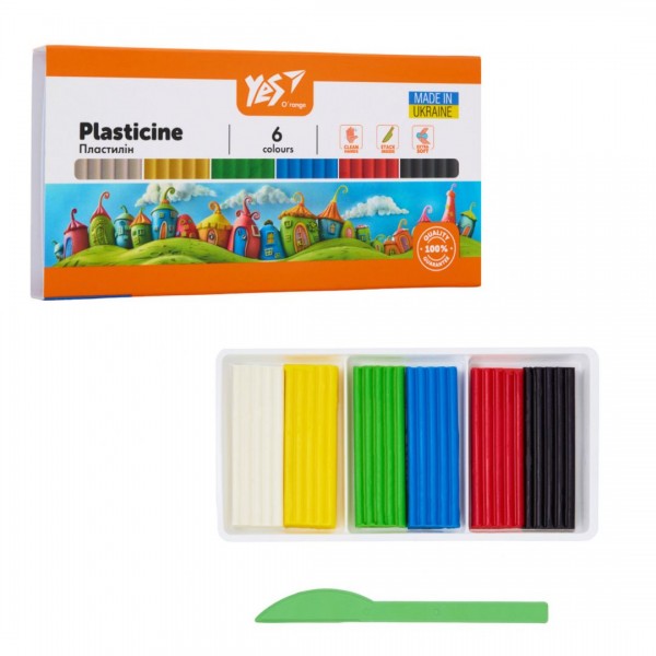 227930 Пластилін Yes, 6 кол., 120г "Orange Line"