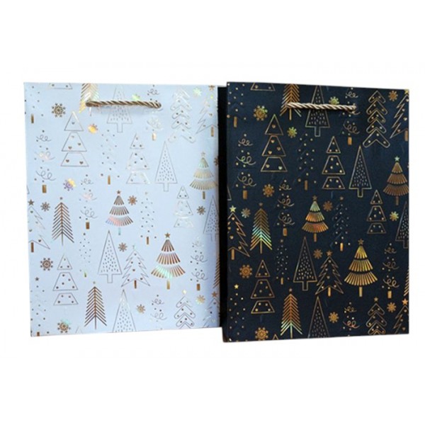 244997 Пакет 26*32*10см паперовий "Біло-золота магія", 12 шт в пак.