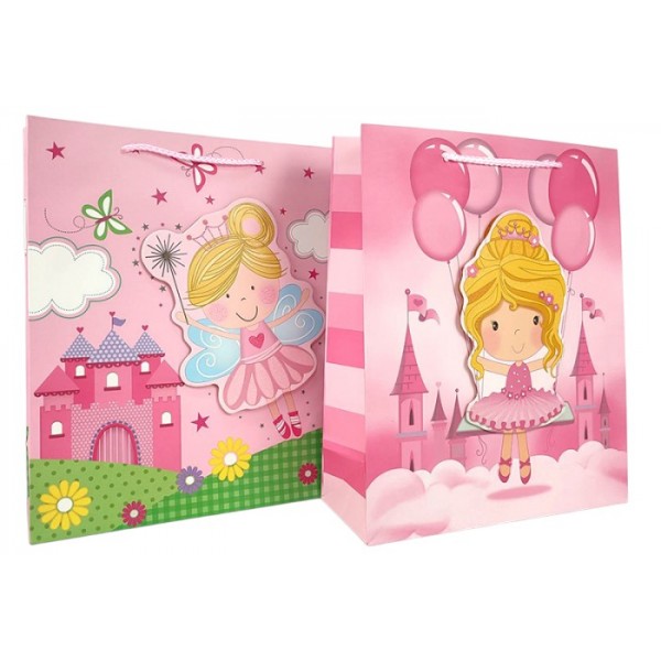 245008 Пакет 26*32*10см паперовий "Весела принцеса", 12 шт в пак.