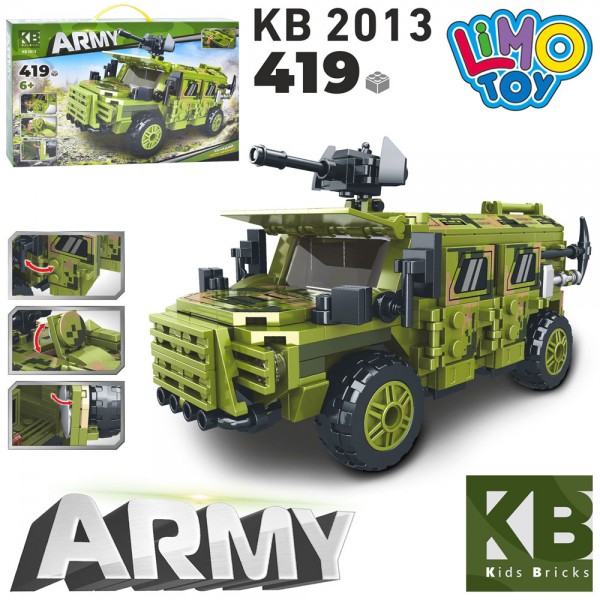 156638 Конструктор KB 2013 військова машина, 419 дет., кор., 48-30-7 см.