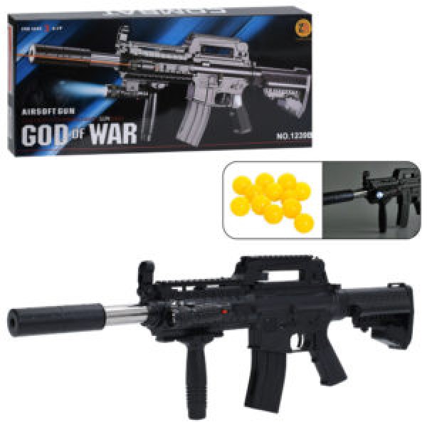 249417 Автомат 1239B пластикові кулі,світ,лазер,бат.в кор-ці, 62-26-8см