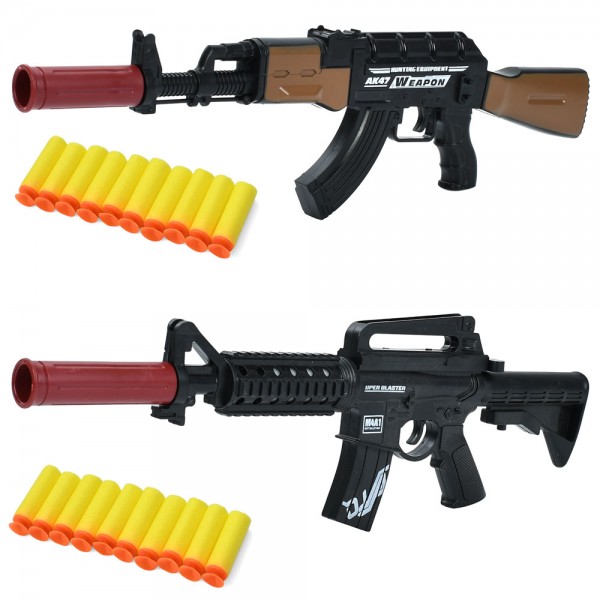 150086 Автомат B3-4 м'які кулі присоски 10 шт., 2 види, кул., 33-13-3 см.