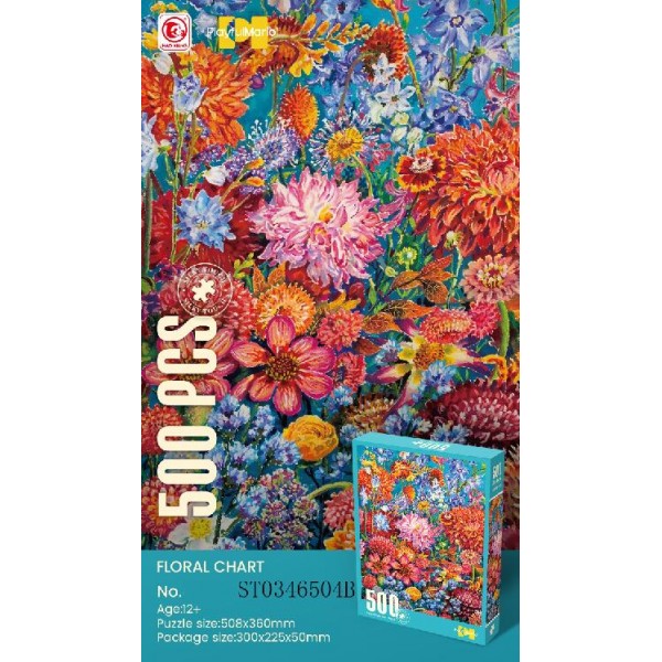 229299 Пазли 88811 Floral chart, 500 дет., кор., 22,5-30-5 см.
