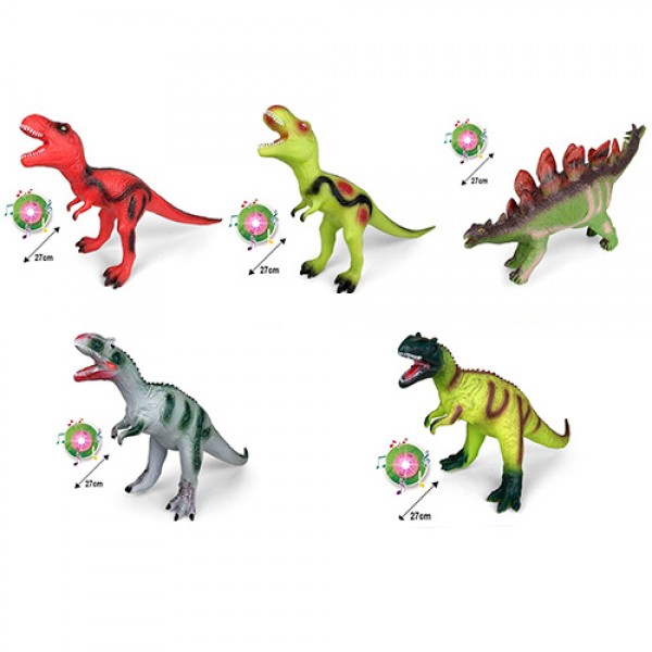 157381 Фігурка 201-2-3-5-6 динозавр, 5 видів, муз., світло, бат. (табл.), кул.