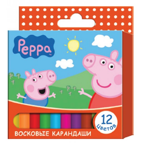 173648 Воскові олівці (крейди)12шт. Peppa Pig